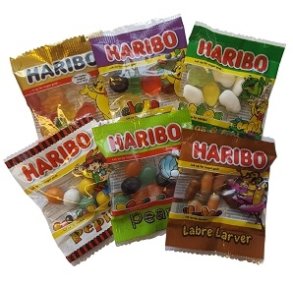 45 miniposer fra Haribo 