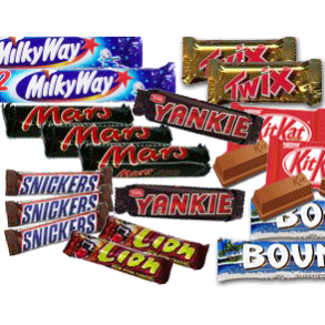 Ass. chokoladekasse Lille - 25 stk. chokoladebarer.