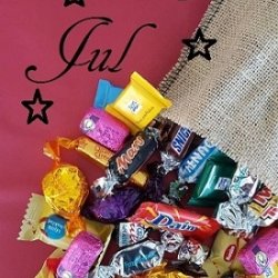 Juleskken lille med kvalitetschokolade, 450 gram